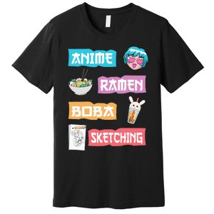 Anime Ra Boba Sketching  Kawaii Anime Lover Merch Gift  Premium T-Shirt