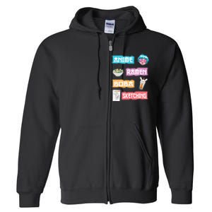 Anime Ra Boba Sketching  Kawaii Anime Lover Merch Gift  Full Zip Hoodie