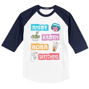 Anime Ra Boba Sketching  Kawaii Anime Lover Merch Gift  Baseball Sleeve Shirt