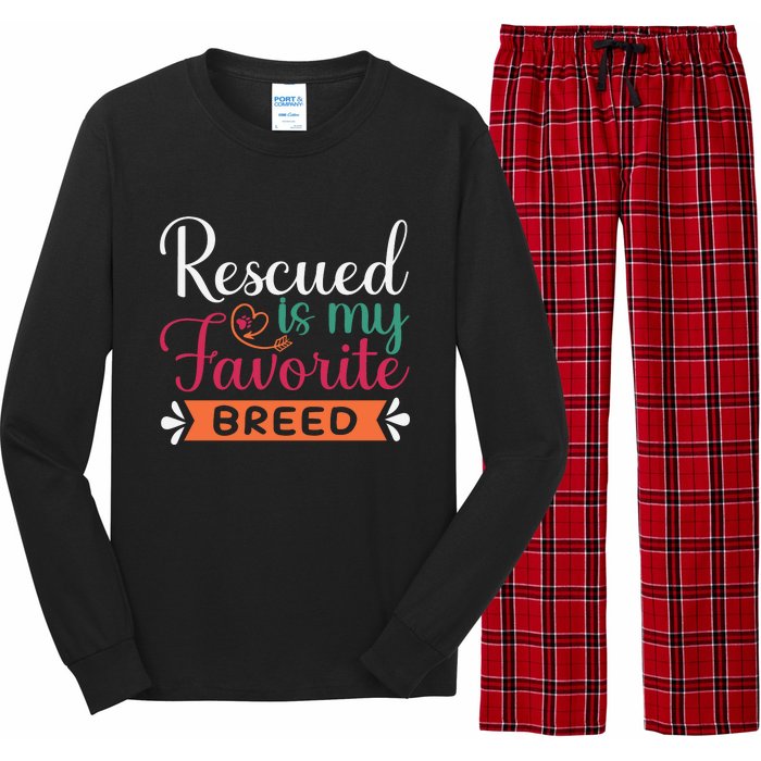 Adorable Rescued Breed Typography Long Sleeve Pajama Set