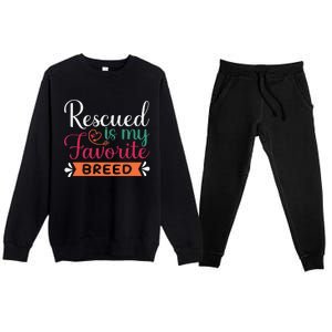 Adorable Rescued Breed Typography Premium Crewneck Sweatsuit Set