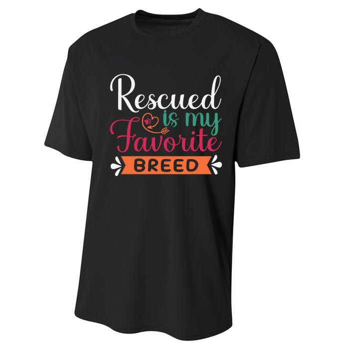 Adorable Rescued Breed Typography Performance Sprint T-Shirt