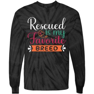 Adorable Rescued Breed Typography Tie-Dye Long Sleeve Shirt