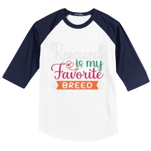 Adorable Rescued Breed Typography Baseball Sleeve Shirt