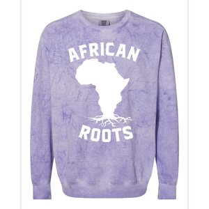 African Roots Black History Month Africa Map Descendants Gift Colorblast Crewneck Sweatshirt