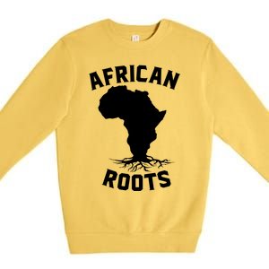 African Roots Black History Month Africa Map Descendants Gift Premium Crewneck Sweatshirt