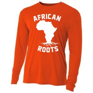 African Roots Black History Month Africa Map Descendants Gift Cooling Performance Long Sleeve Crew