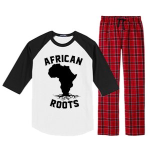 African Roots Black History Month Africa Map Descendants Gift Raglan Sleeve Pajama Set