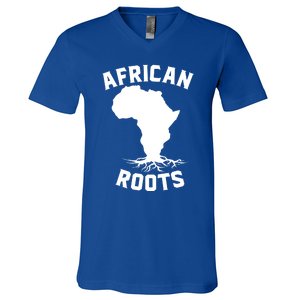 African Roots Black History Month Africa Map Descendants Gift V-Neck T-Shirt