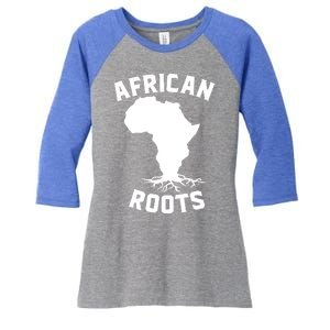 African Roots Black History Month Africa Map Descendants Gift Women's Tri-Blend 3/4-Sleeve Raglan Shirt