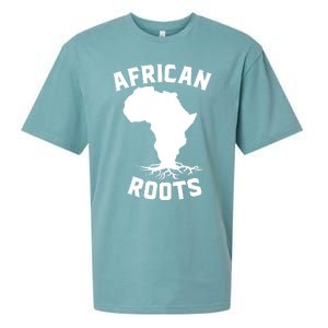 African Roots Black History Month Africa Map Descendants Gift Sueded Cloud Jersey T-Shirt