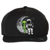 Astronaut Reading Book To Alien Moon Space Wool Snapback Cap