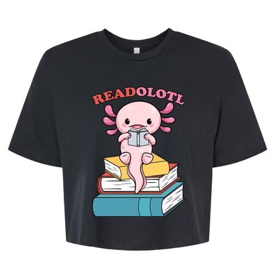 Axolotl Read Book Bella+Canvas Jersey Crop Tee