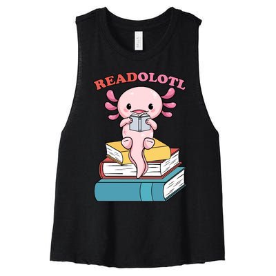 Axolotl Read Book Women's Racerback Cropped Tank