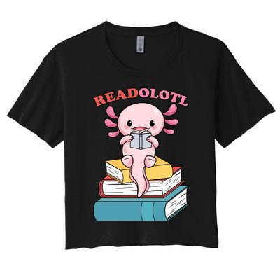 Axolotl Read Book Women's Crop Top Tee