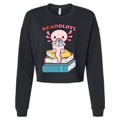 Axolotl Read Book Cropped Pullover Crew