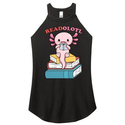 Axolotl Read Book Women’s Perfect Tri Rocker Tank