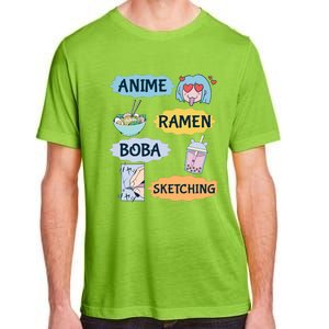 Anime Ramen Boba Sketching Kawaii Girl Anime Lover Gift Adult ChromaSoft Performance T-Shirt