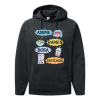 Anime Ramen Boba Sketching Kawaii Girl Anime Lover Gift Performance Fleece Hoodie