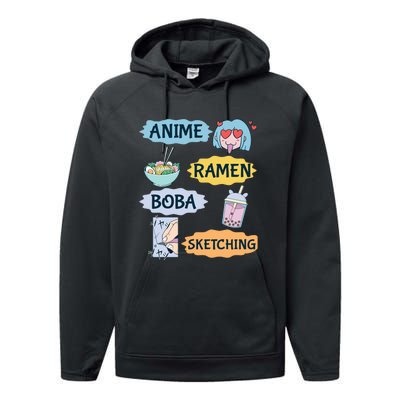 Anime Ramen Boba Sketching Kawaii Girl Anime Lover Gift Performance Fleece Hoodie