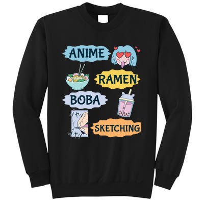 Anime Ramen Boba Sketching Kawaii Girl Anime Lover Gift Sweatshirt