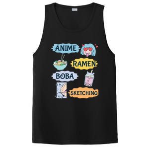 Anime Ramen Boba Sketching Kawaii Girl Anime Lover Gift PosiCharge Competitor Tank