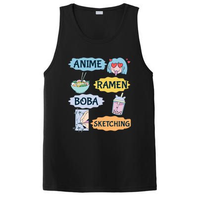 Anime Ramen Boba Sketching Kawaii Girl Anime Lover Gift PosiCharge Competitor Tank