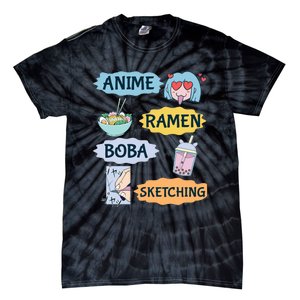 Anime Ramen Boba Sketching Kawaii Girl Anime Lover Gift Tie-Dye T-Shirt