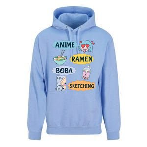 Anime Ramen Boba Sketching Kawaii Girl Anime Lover Gift Unisex Surf Hoodie