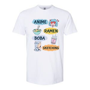 Anime Ramen Boba Sketching Kawaii Girl Anime Lover Gift Softstyle CVC T-Shirt