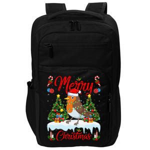 American Robin Bird Merry Christmas Tree Lighting Santa Xmas Impact Tech Backpack