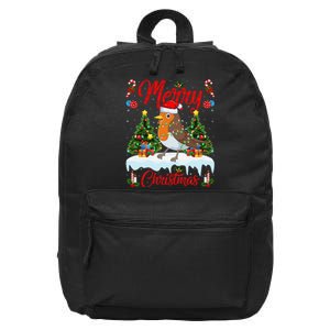 American Robin Bird Merry Christmas Tree Lighting Santa Xmas 16 in Basic Backpack