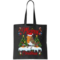 American Robin Bird Merry Christmas Tree Lighting Santa Xmas Tote Bag