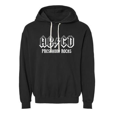 ABCD Rocks Back To School Preschool Rocks Funny Teacher Garment-Dyed Fleece Hoodie