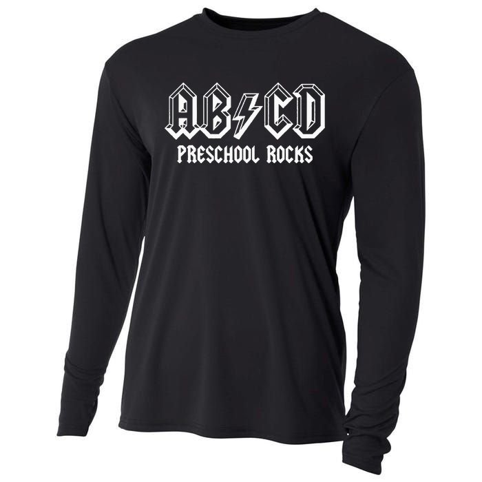 ABCD Rocks Back To School Preschool Rocks Funny Teacher Cooling Performance Long Sleeve Crew