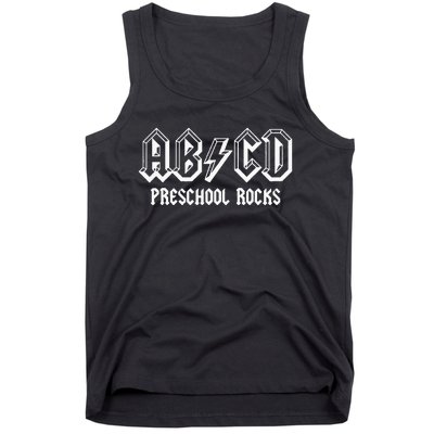 ABCD Rocks Back To School Preschool Rocks Funny Teacher Tank Top