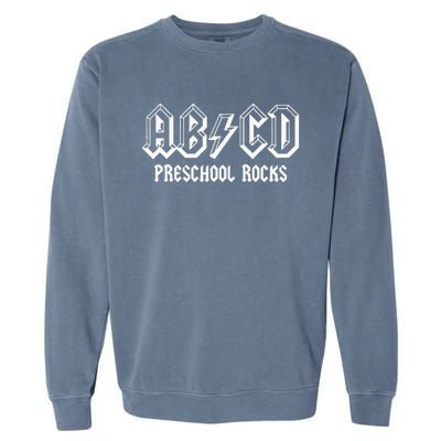 ABCD Rocks Back To School Preschool Rocks Funny Teacher Garment-Dyed Sweatshirt