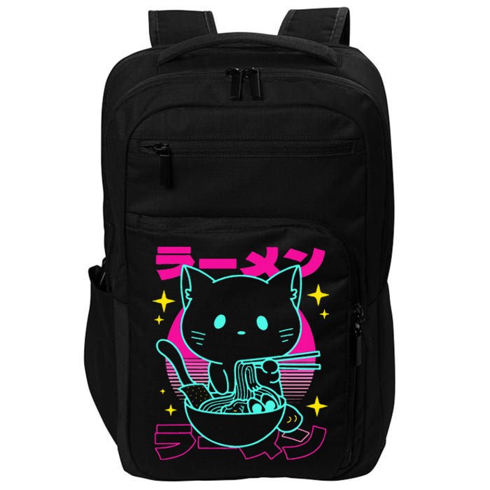 Anime Ramen Cat Retro Japanese Noodles Aesthetic Kawaii Cat Impact Tech Backpack