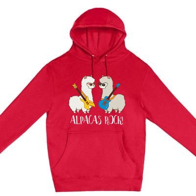 Alpacas Rock! Cute Funny Alpaca Lover Alpaca Fan Premium Pullover Hoodie