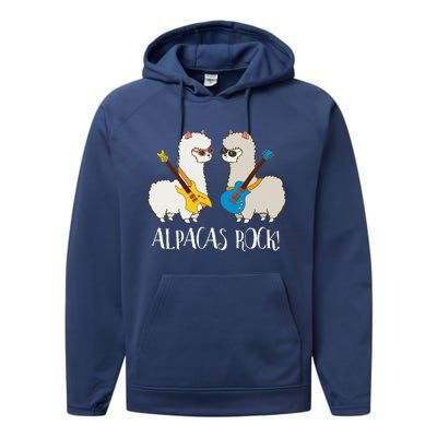 Alpacas Rock! Cute Funny Alpaca Lover Alpaca Fan Performance Fleece Hoodie