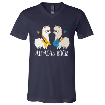 Alpacas Rock! Cute Funny Alpaca Lover Alpaca Fan V-Neck T-Shirt