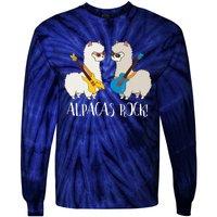 Alpacas Rock! Cute Funny Alpaca Lover Alpaca Fan Tie-Dye Long Sleeve Shirt