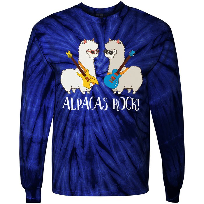 Alpacas Rock! Cute Funny Alpaca Lover Alpaca Fan Tie-Dye Long Sleeve Shirt