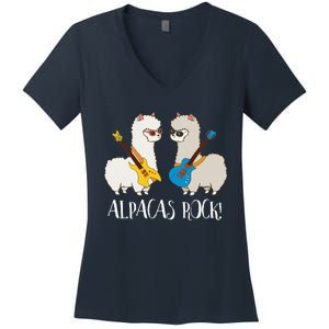 Alpacas Rock! Cute Funny Alpaca Lover Alpaca Fan Women's V-Neck T-Shirt