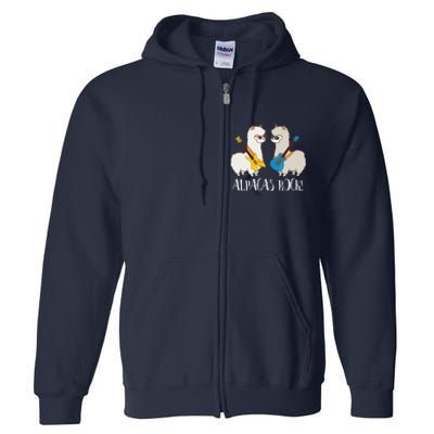 Alpacas Rock! Cute Funny Alpaca Lover Alpaca Fan Full Zip Hoodie