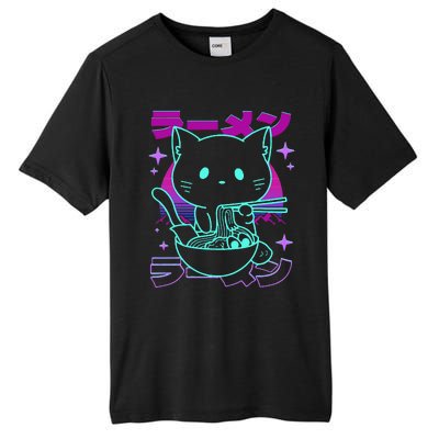 Anime Ramen Cat Retro Japanese Noodles Aesthetic Kawaii Cat Tall Fusion ChromaSoft Performance T-Shirt