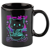 Anime Ramen Cat Retro Japanese Noodles Aesthetic Kawaii Cat 11oz C Handle Ceramic Mug