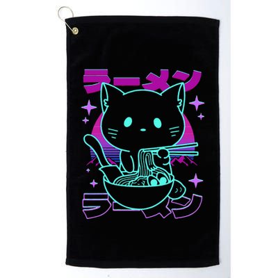 Anime Ramen Cat Retro Japanese Noodles Aesthetic Kawaii Cat Golf Towel