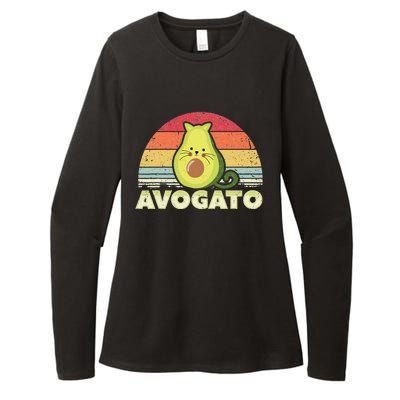 Avogato, Retro Cat Avocado, Cinco De Mayo Womens CVC Long Sleeve Shirt