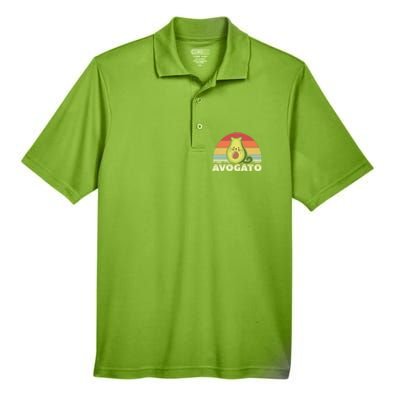 Avogato Retro Cat Avocado Cinco De Mayo Gift Men's Origin Performance Piqué Polo